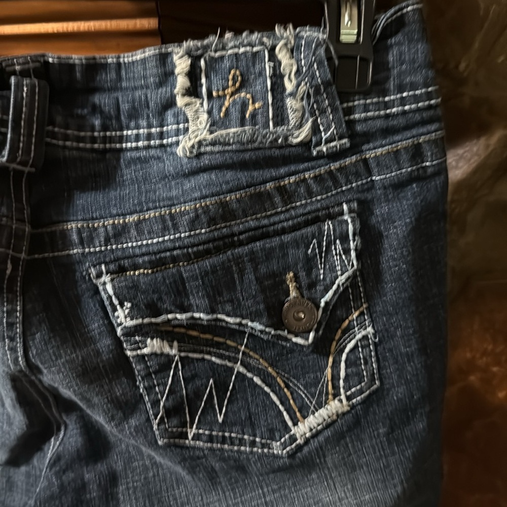 Hydraulic Blue Straight Leg Jeans Distressed Style - Picture 4 of 4